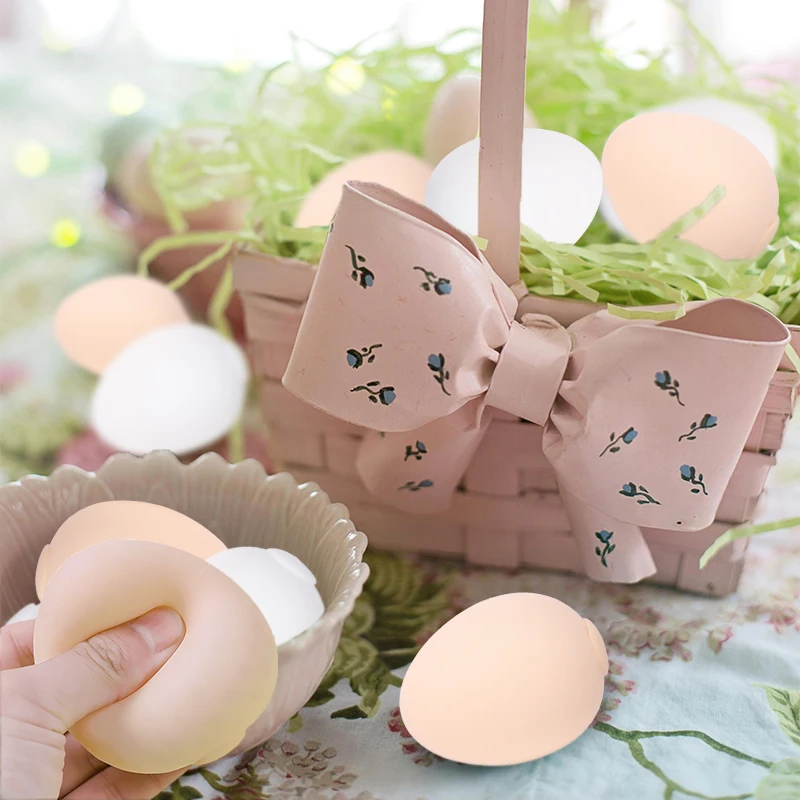 Easter PVC Hens Hatch Nest Eggs Squeeze Pinch Toy Happy Easter Decoration 2025 Spring Stress Relief Fidget Toys Favor Gifts