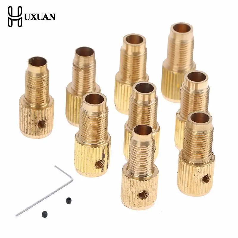 Self-Tightening Mini Brass Drill Chucks Collet Bits Clamp Chuck Connecting Rod M7 M8 Drill Chuck Adapter 2/2.35/3.17/4/5mm