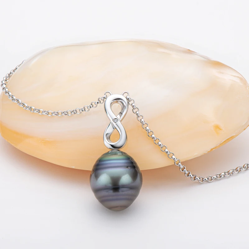 

Lnkry Temperament Irregular Baroque Black Pearl Pendant Necklace Real Silver Chain 925 For Couples Valentine's Day Jewelry Gift