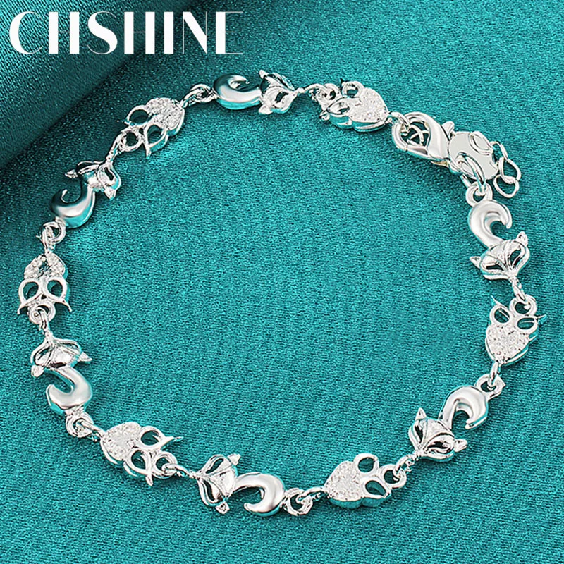 

CHSHINE 925 Sterling Silver Fox Owl AAA Zircon Bracelet Chain For Women Wedding Charm Engagement Party Fashion Jewelry