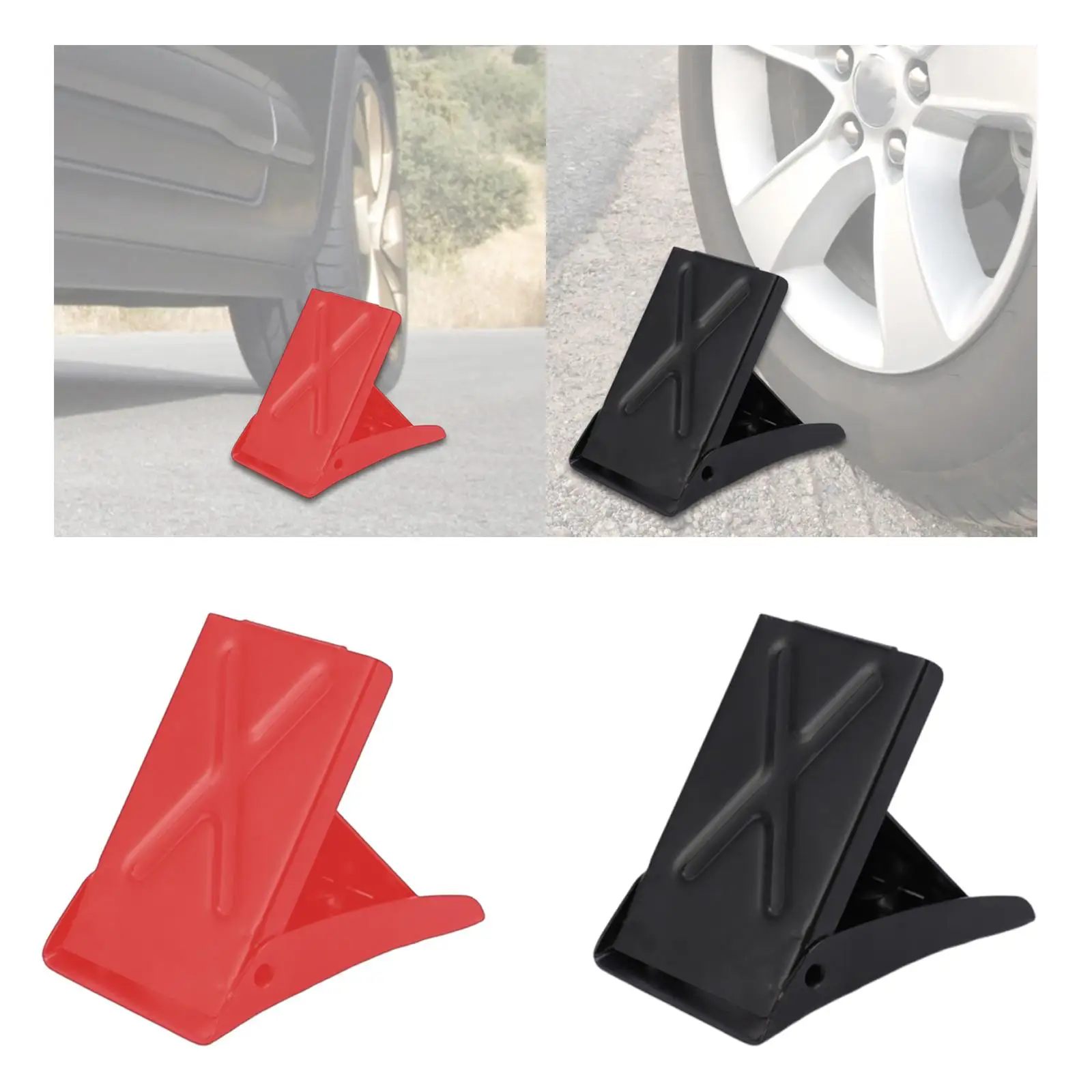 

Wheel Chock Foldable Tire Stopper Steel Wheel Chock Block for RV Travel Trailer