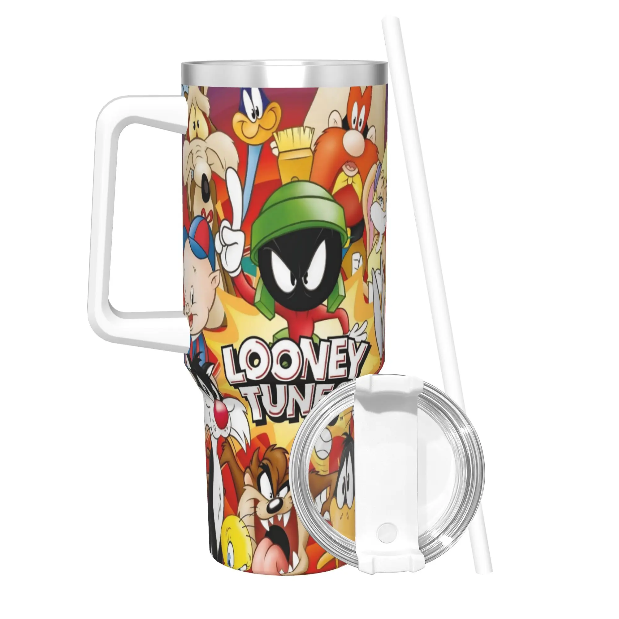 

Looney Tunes Bugs Rabbit Tumbler Vacuum Insulated Coffee Cups Vacuum Flask Double Wall Mugs Water Bottle 40oz