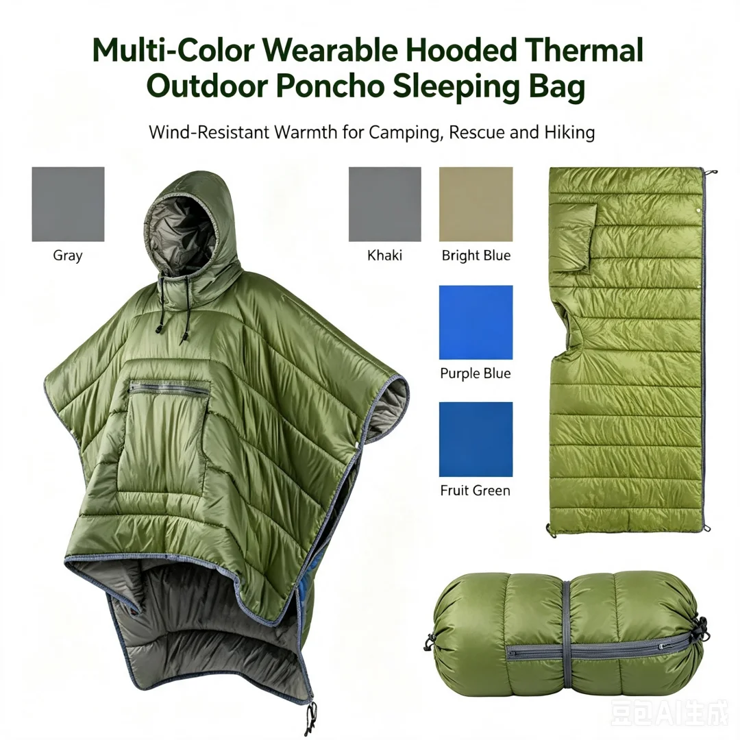 Ultralight Sleeping Bag - Tragbarer Taktischer Poncho Campingdecke Tragbarer Schlafsack