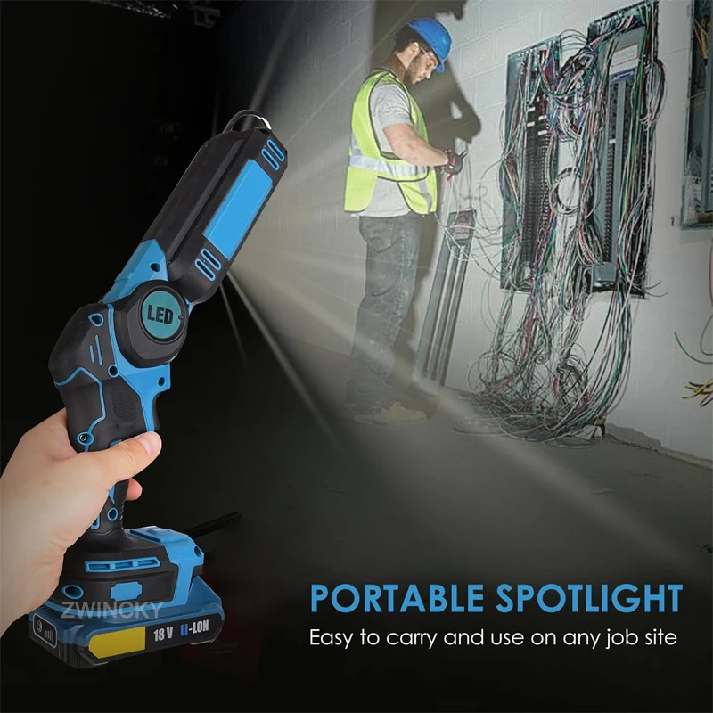 

Для Makita/Dewalt/Milwaukee 18 В аккумулятор светодиодный рабочий фонарь с крючком два уровня регулируемый походный светильник портативный аварийный фонарик