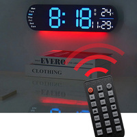 2024 New LED Wall Clock With Remote Control Ten-level Brightness Adjustment Oval Multifunctional Ambient Light Simple Wall Clock