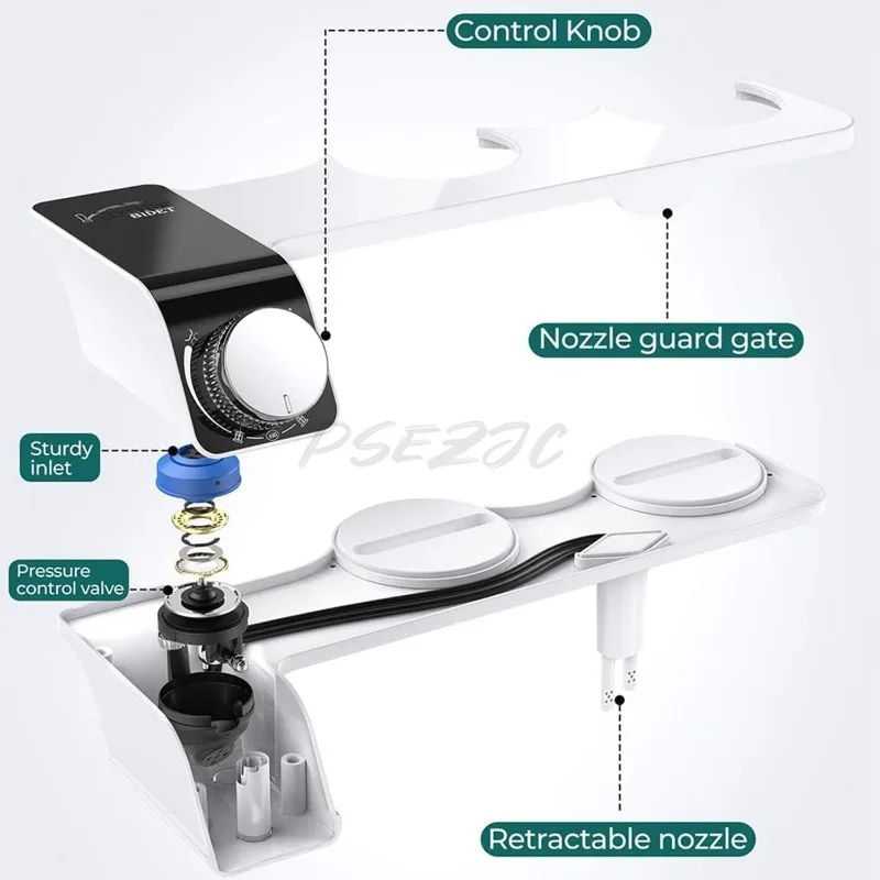 Bathroom Lightweight Women's Cleaning Tool Simple Intelligent Toilet Butt Dual Nozzle Flushing Device