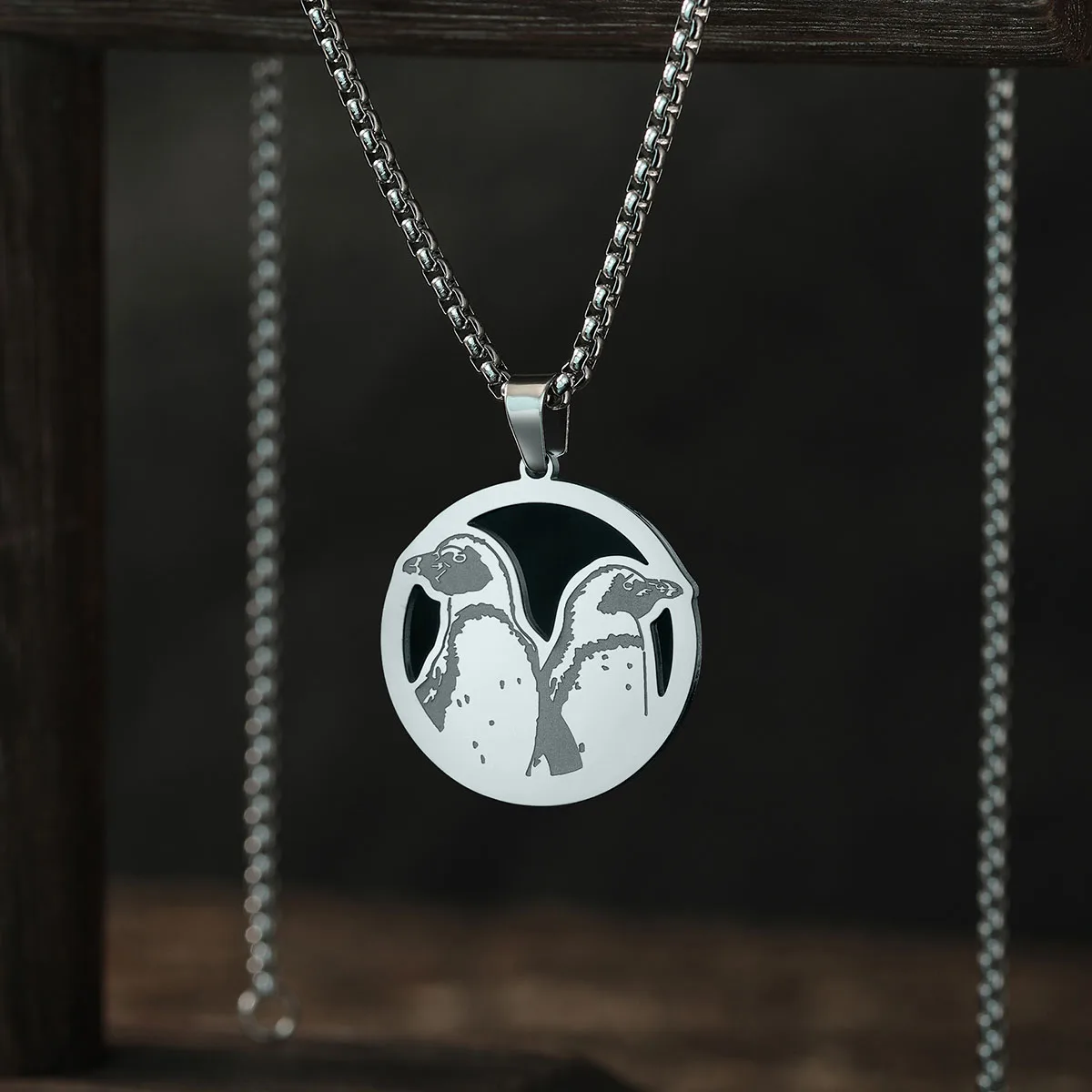 Kinitial Stainless Steel Penguin Necklace For Women Lovely Vivid Animal Penguin Pendant Necklace Trendy Jewelry