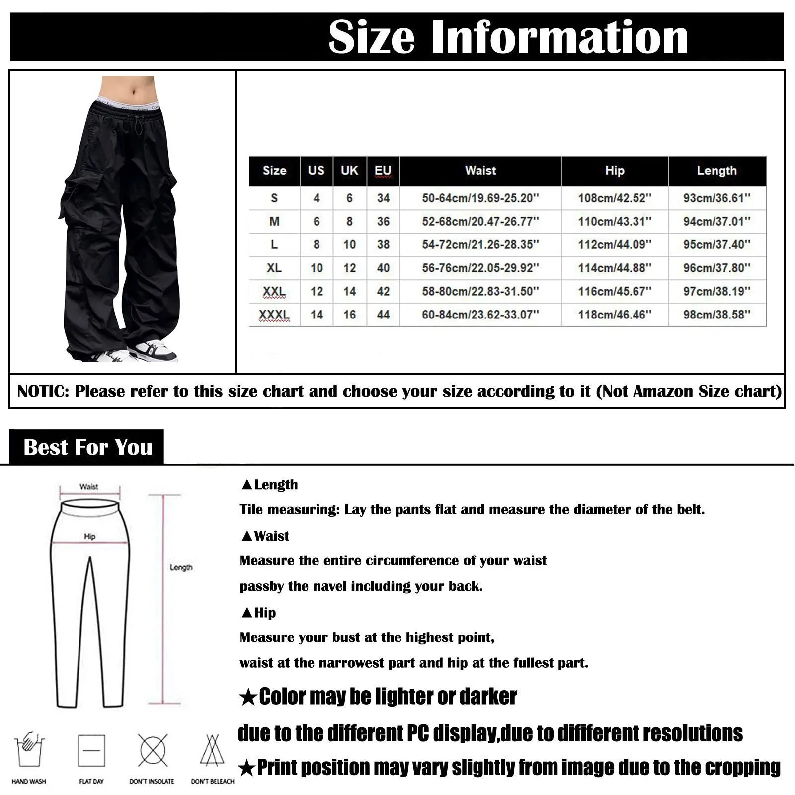 Girls\' Harajuku Streetwear Fashion Straight-leg Pants Black Cool Multi-pocket High Waist Versatile Drape Loose Wide-leg Trousers