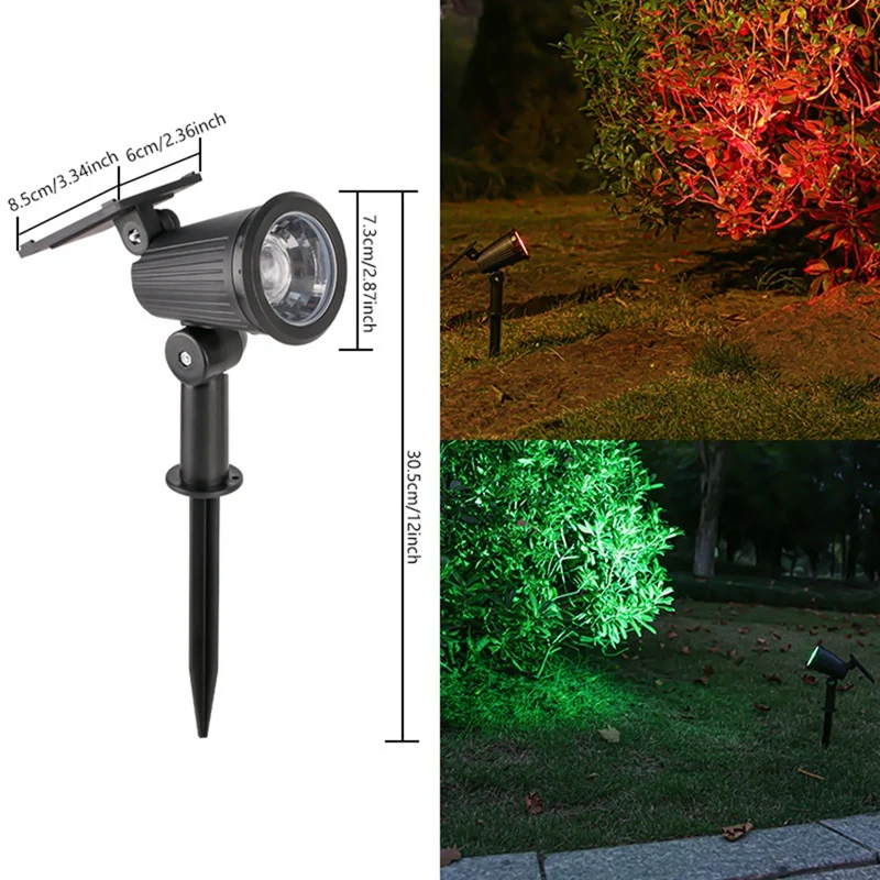 

9 LED Solar Spotlights Outdoor Solar Landscape Lights IP65 Waterproof Brightness Adjustable For Garden Yard