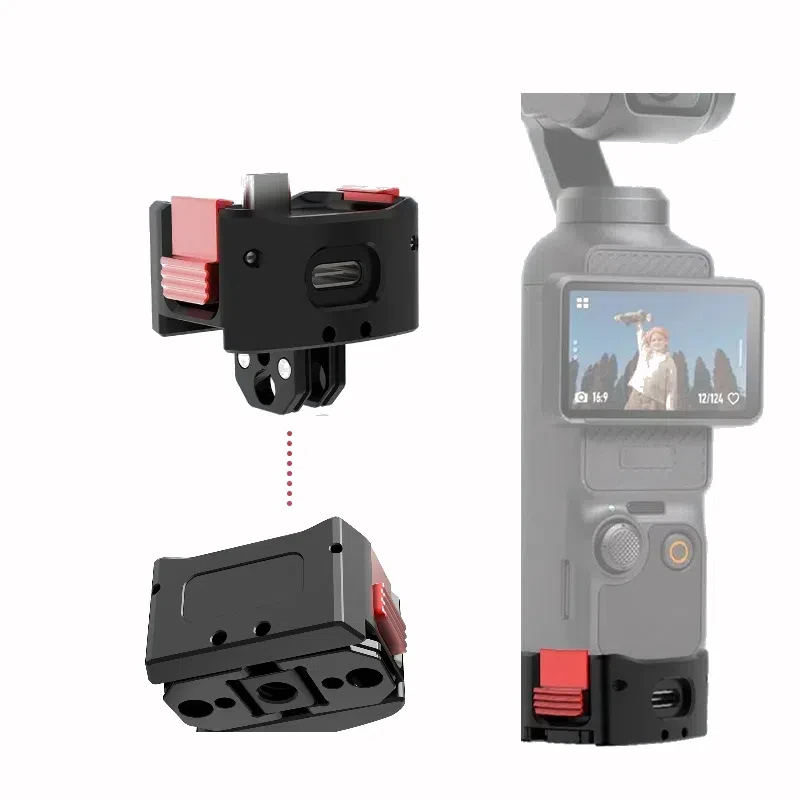 Für DJI Osmo Pocket 3Kamera Gimbal Magnetische Ladestation Quick Release Mount Stativ Adapter Expansion Halterung 1/4 Schraube Loch