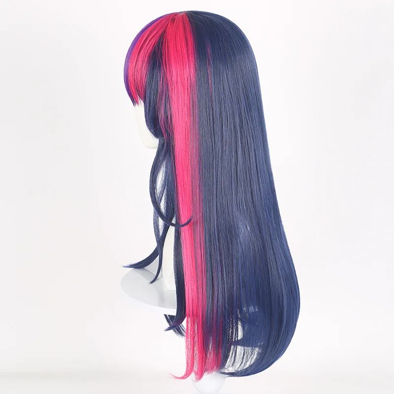 Anime Twilight Sparkle Straight Purple Blue Pink Mixed Long Synthetic Hair Cosplay Long Straight Hair Wigs Women