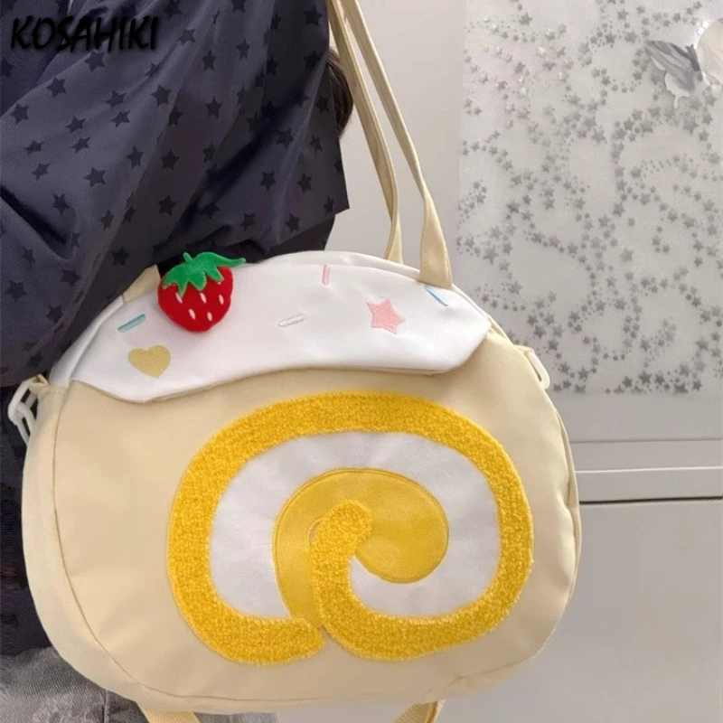 

Japanese Patchwork Kawaii Cute Women's Handbags Casual Ins All Match Chic Crossbody Bag Sweet Y2k Aesthetic Trendy Shoulder Bags