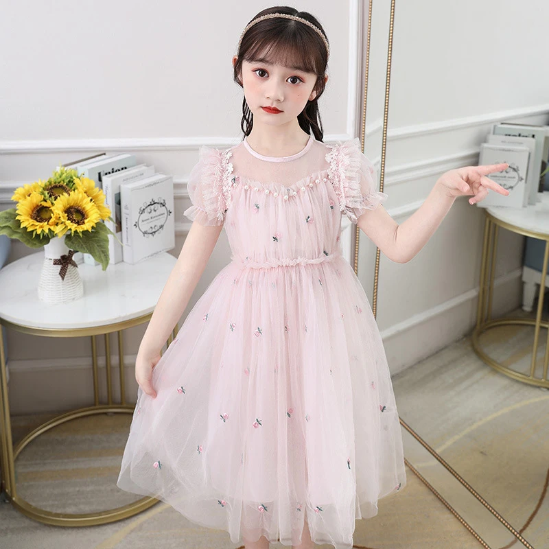

Girls' Summer Dress2026New style sweet fluffy tulle dress for girls, stylish princess gown