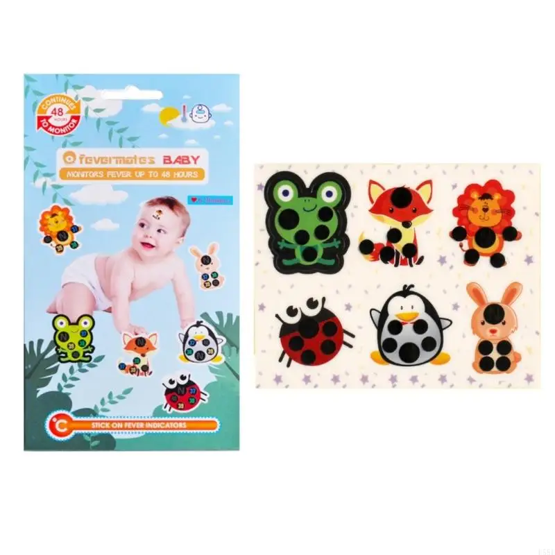 D55E Cartoon Stick-On Fever Stickers Accurate Forehead Fever Patch