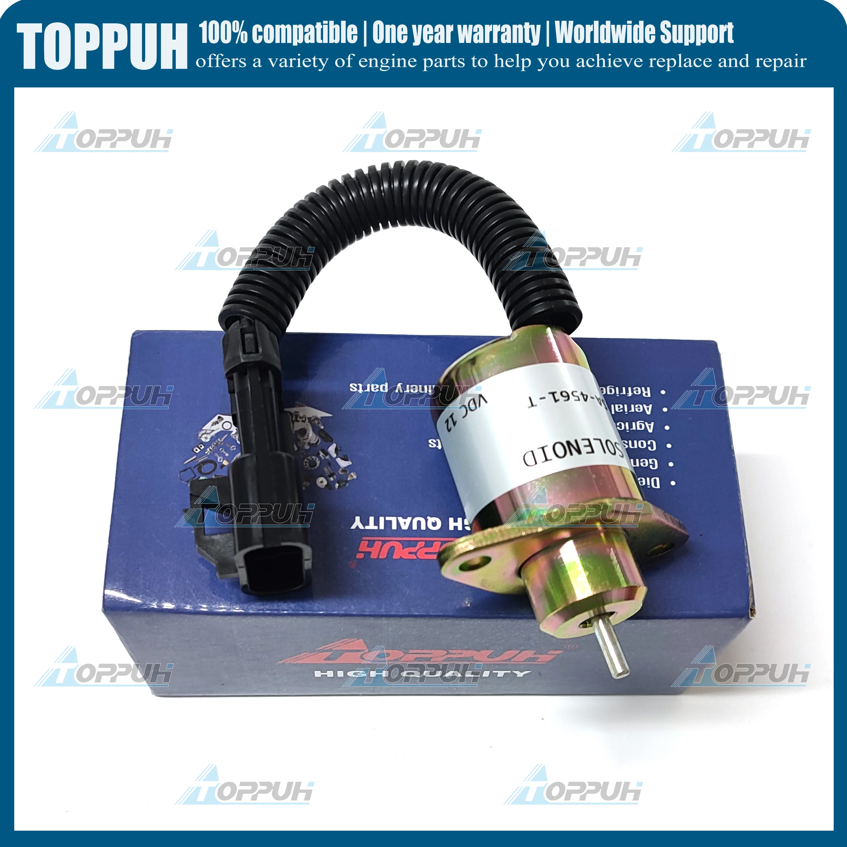 TOPPUH Fuel Shutdown Solenoid 1503ES-12A5UC9S SA-4561-T 12V for Kubota V1505 R90 R-25-15230-01