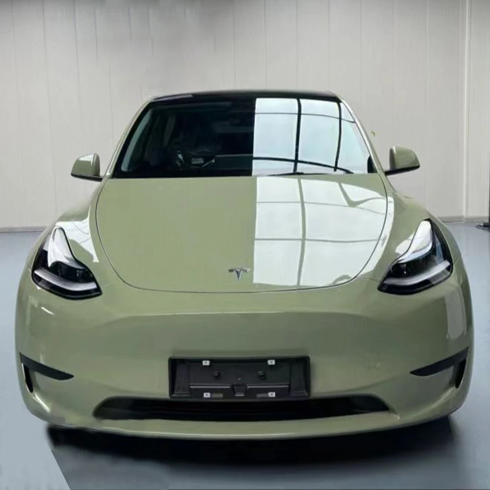 

Crystal Gloss Khaki Green Premium Ultra Glossy Wrap PET PVC Vinyl Film Car Whole Body Decal Wrapping Sticker Cover Decoration