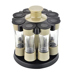 Eight Slots Rotating Cruet Condiment Spice Rack Seasoning Jar For Pepper Bottle Salt Shaker Tank Kitchen Stand Organizer