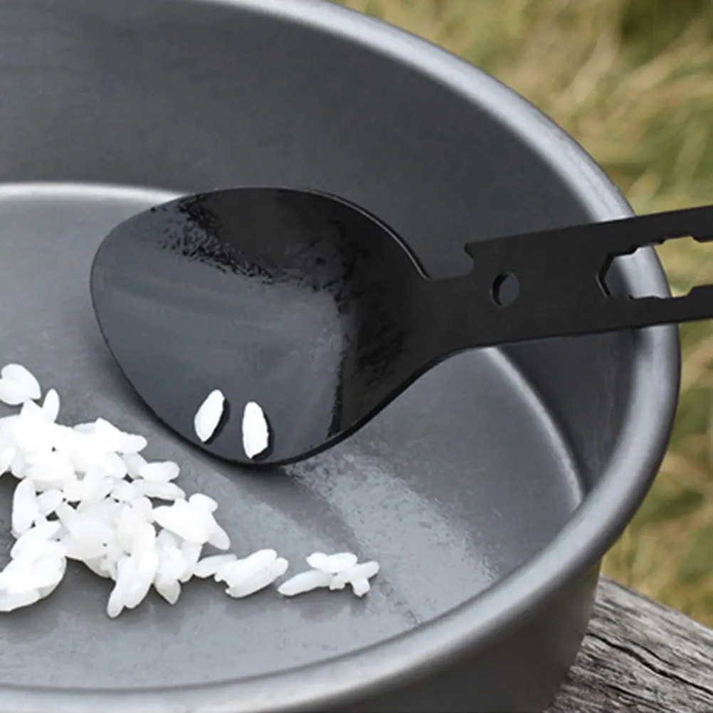 

2Pcs Multifunctional Camping Spork Stainless Steel Bottle Opener Lightweight Outdoor Tableware Portable Travel Utensils