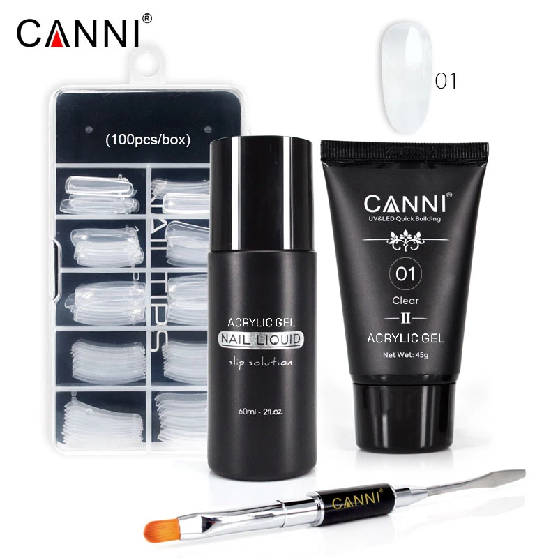 

CANNI Набор акриловых полигель для наращивания ногтей, 4 шт., нелипкий, 45 г, набор полигелей для ногтей, УФ-гель, набор кристаллов, набор инструментов, маникюрный скульптурный гель
