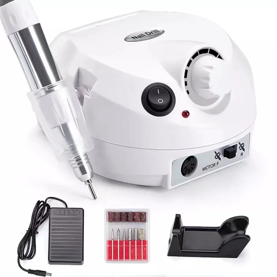 35000RPM Electric Nail Drill Set Professional Manicure Remover Machine Accessories Low Noise Trimming Kit Set Nail Filing Tools