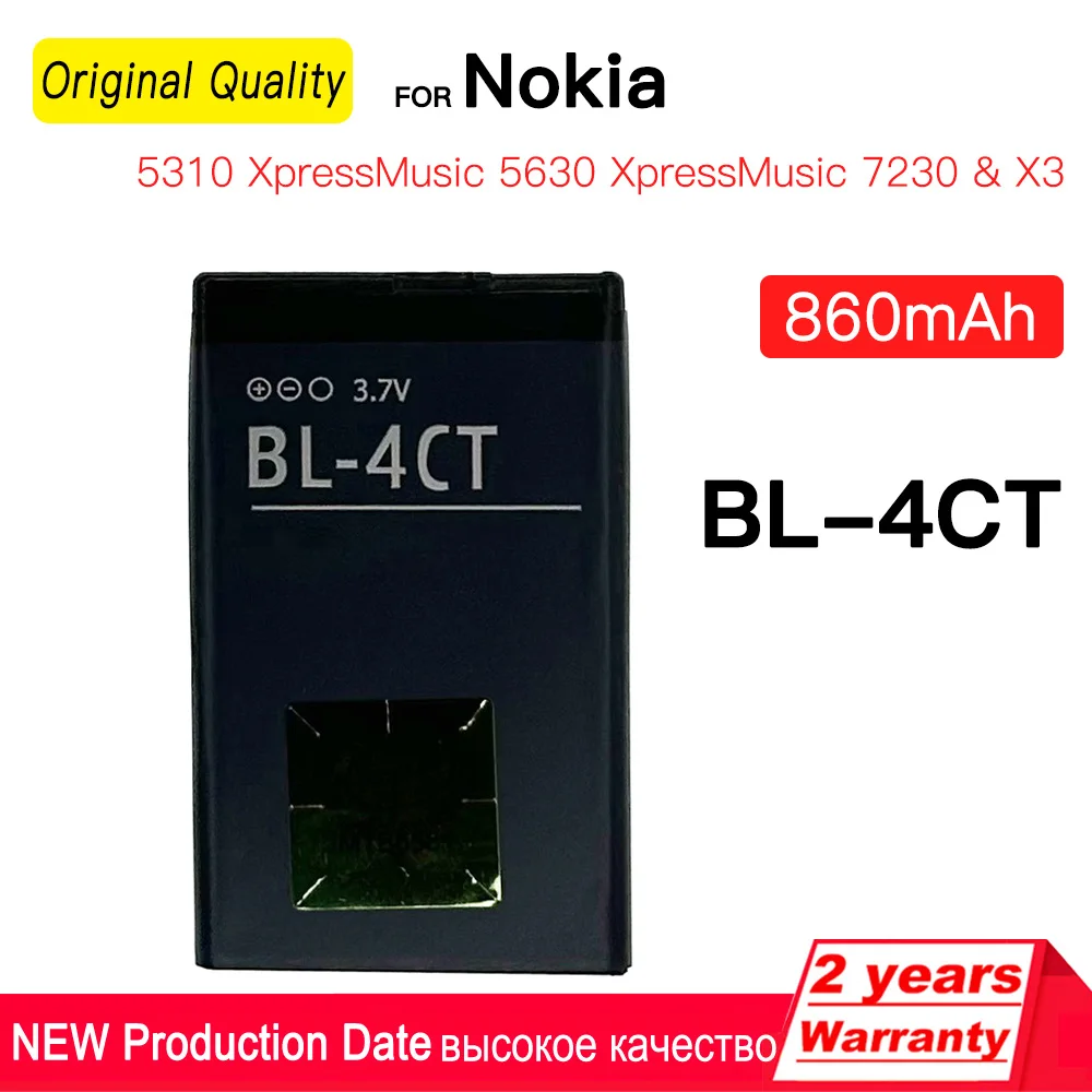 

BL-4CT Phone Battery For NOKIA BL 4CT 5310 6700S X3 X3-00 7230 7310C 5630 2720 2720A 7210C 6600F 860mah Mobile Batteries