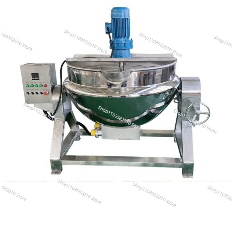 Industrial Automatic Electric Heating Candy Syrup Mixing Cooking Pot, 50-500L Jacketed Kettle with Stirrer for Confectionery