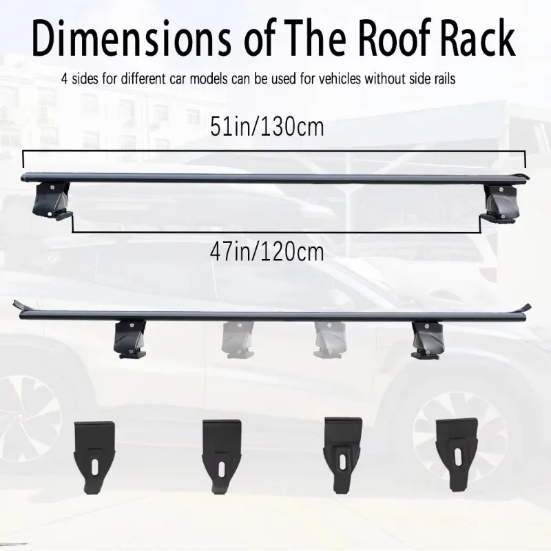 Universal Roof Crossbar Aluminum Alloy Roof Rack Suitable for cars/vehicles without luggage racks