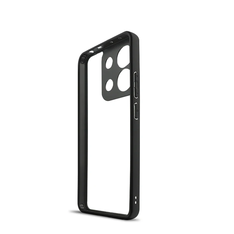 For Xiaomi Redmi Note 13 4G Case Black Edge Transparent PC Cover For Xiaomi Redmi Note 13 4G Shockproof TPU Phone Back Cover