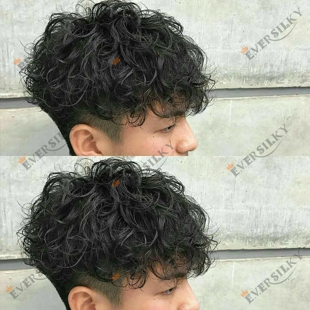 

Натуральные волосы Frontline 30 мм, волнистые, темно-коричневые # Мужской парик (тупе) из 100% натуральных волос, тонкий, сверхпрочный, HD-качество, цвет 1B50 (черный с блондом), 1B80 (серый)