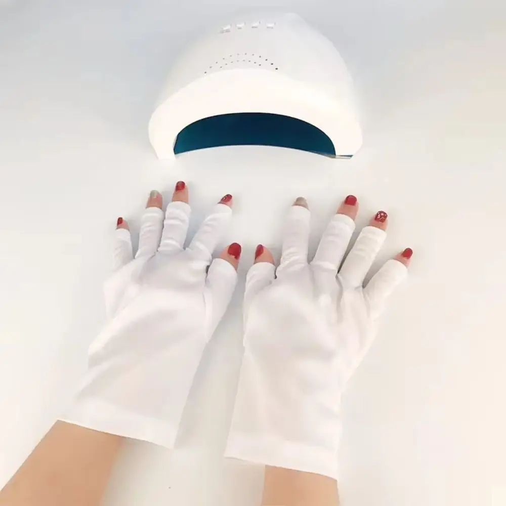 Half-finger Sunscreen Gloves Anti -UV UPF50 Nail Painting Gloves Protect Finger Skin Radiation Proof UV-protective Gloves