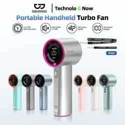 Mini Fan Rechargeable Strong Wind 100 Gear Wind Speed Electric Fan Digital Display Adjustable Turbo Portable Outdoor Handheld
