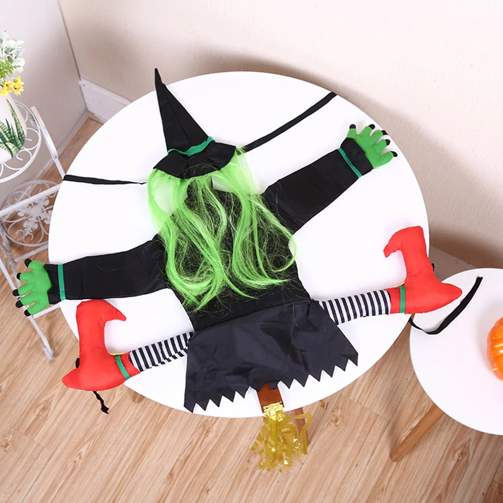 

Halloween Witch Ornament Lovely Crashed Witch Pendant Tree Hanging Decor Garden Party Supply Halloween Ornament