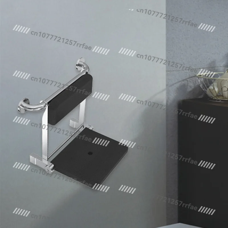 Convenient modern wall-mounted 304 stainless steel folding shower seat for bathroom and shower