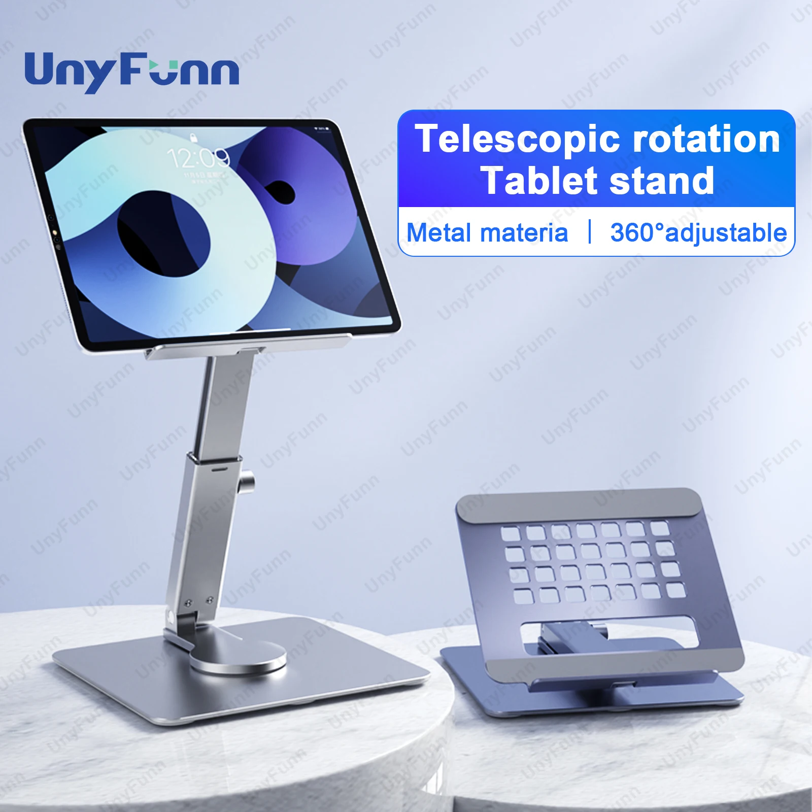 Rotating Laptop Stand Telescopic Tablet Stand Foldable Aluminum Alloy Computer Stand Adjustable Strong Load-bearing 360 Viewing