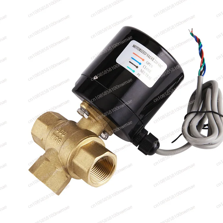 angle valve electric two-way three-way ball valve, three-wire two-control electric valve