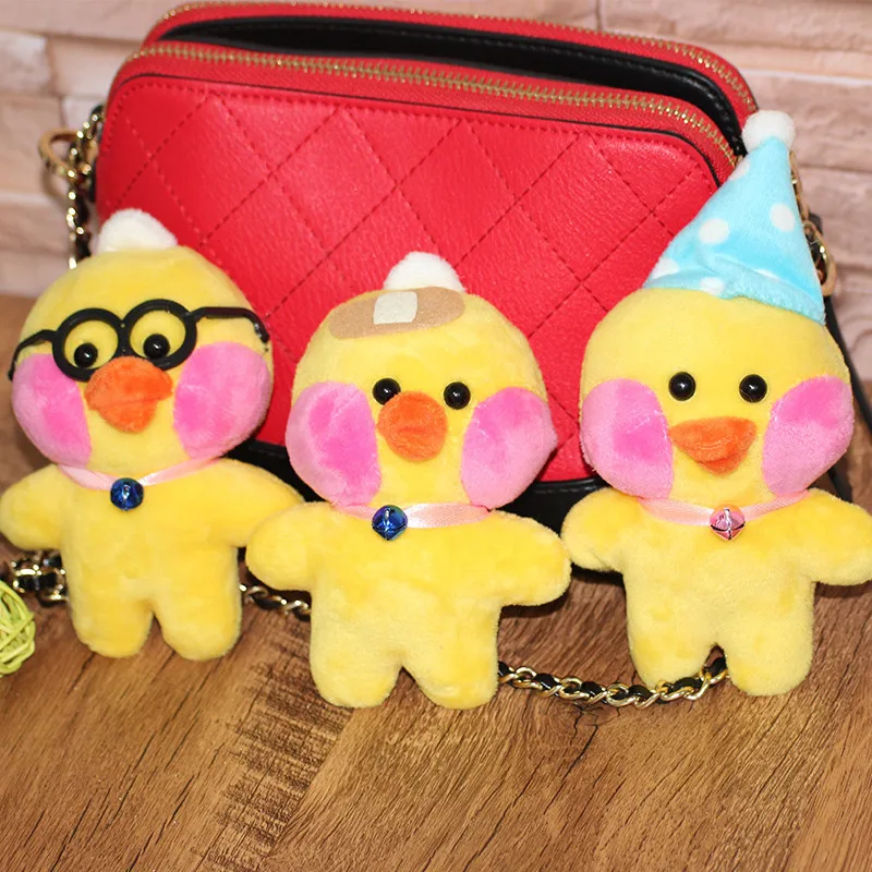 11cm Hyaluronic Acid Duck Doll Small Plush Toy Key Chain Pendant Little Yellow Duck Doll Lalafanfan Ducks Plush Soft Toy Gift