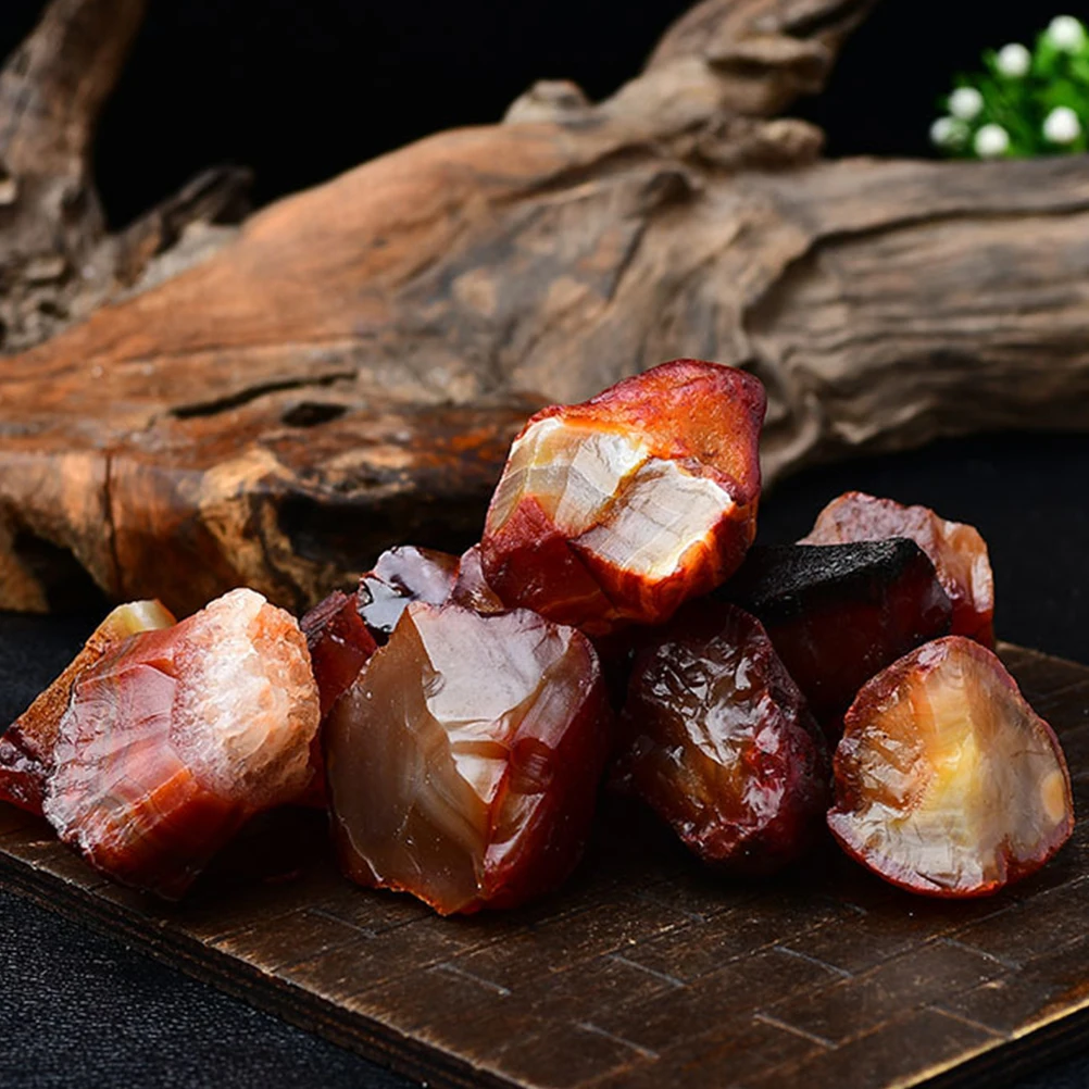 

1 Bag Natural Carnelian Agate Blocks Decorative Specimens Red Agate Ornaments Home Decor Display Handmade Irregular Raw Stones