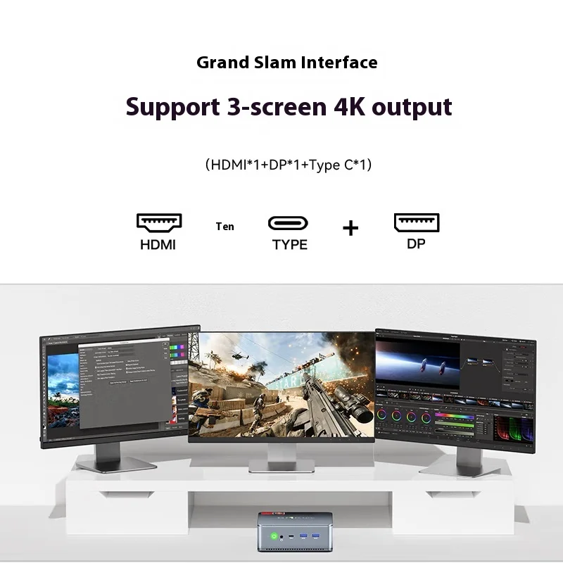 GMK M5Ultra Mini PC CPU AMD R7 7730U 16/32GB+512GB/1TB WIFI6E BT5.2 مع واجهات متعددة HDMI/DP/TYPE-C لأجهزة الكمبيوتر المكتبية للألعاب