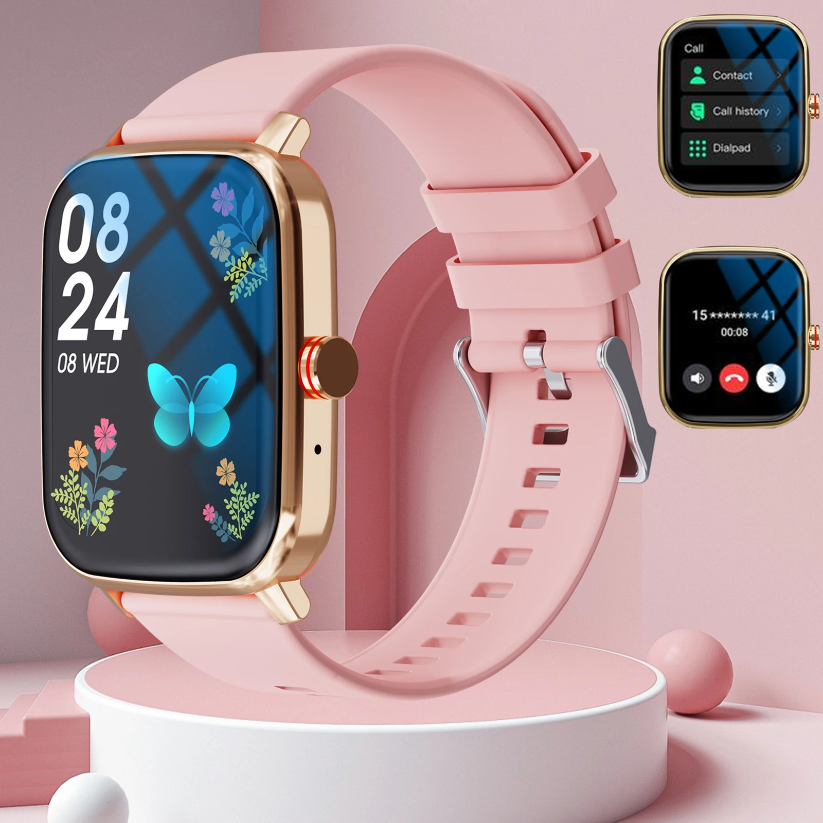

Smartwatch, Wireless Calling/Dialing, Multi-Sport Mode, Message Alert View, Customized Wallpaper, Fitness Monitor, Compatible Wi