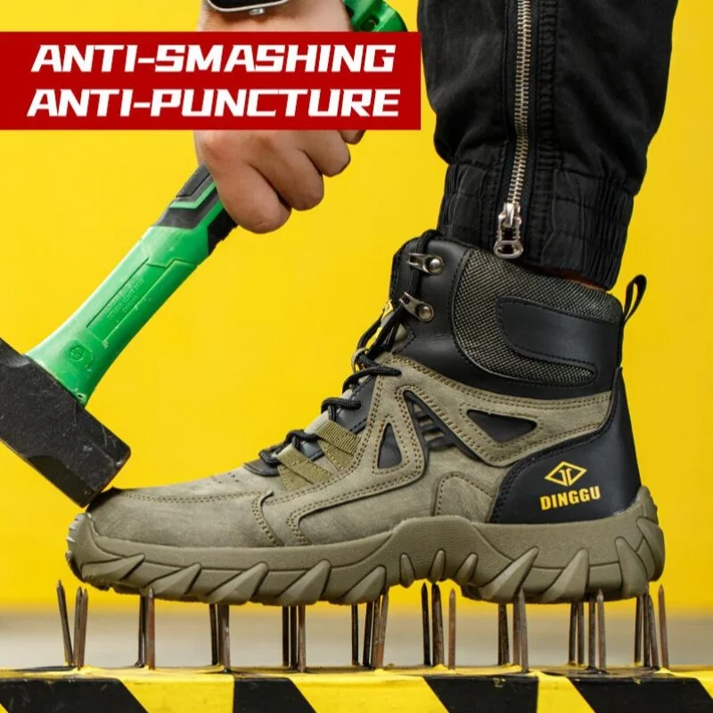 

Мужские защитные ботинки, рабочие ботинки со стальным носком, устойчивые к проколам, нескользящая рабочая защитная обувь, мужская защитная обувь, размер 45, 46,