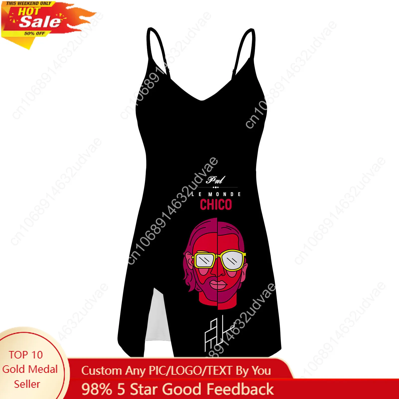 Le Monde Chico Sling Dress Swimsuit PNL Album French Rapper Womens Bathing Suits Personalized Swimwear Bikini Custom Beachwear