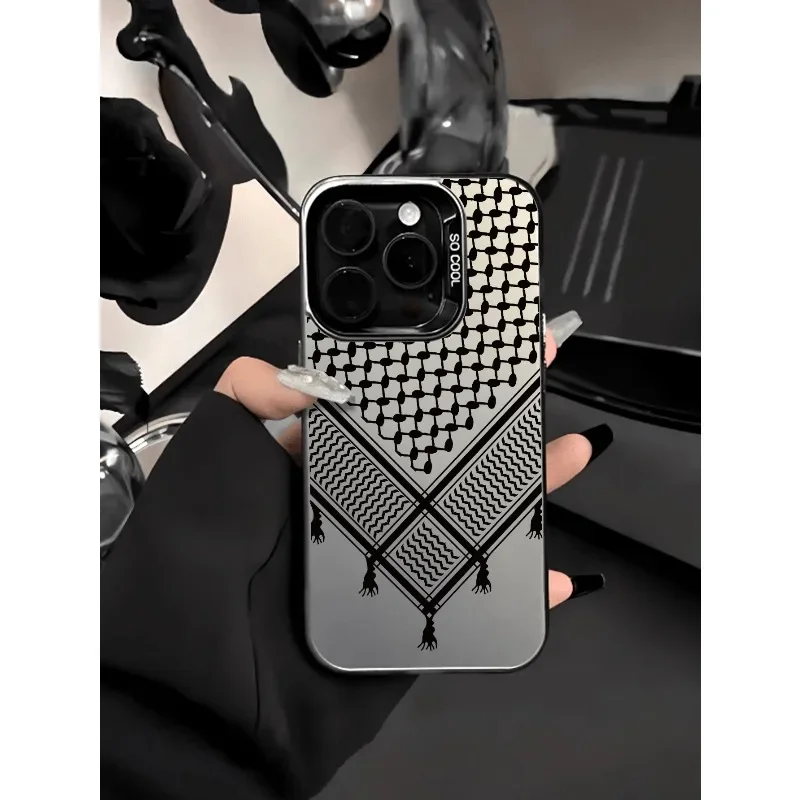 A capa de telefone com padrão de lenço sofisticado é compatível com a capa traseira do IPhone 17, 16, 15, 14, Pro Max X XR XS Max 8, 12 Plus