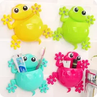 Cartoon animal toothbrush holder Bathroom accessories set Wall-mounted suction cup toothpaste toothbrush storage rack 1pc