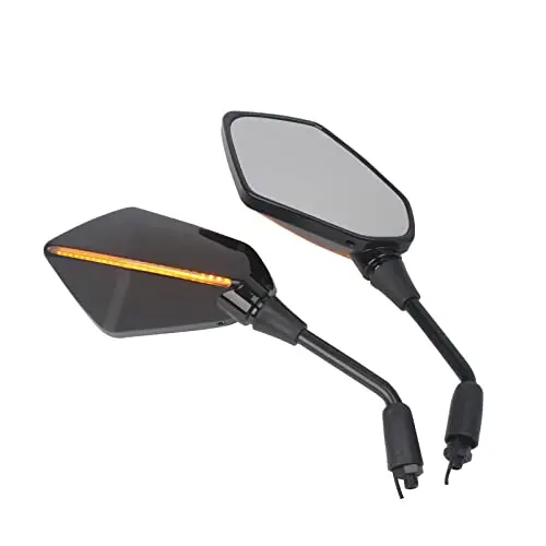 

M10 Universal Adjustment Rearview Motorcycle Mirrors LED Turn Signal Light Rear View Mirror with Horse Race Lamp Marquee