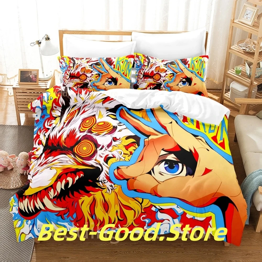 

2024 Fox Dveil Kon chainsaw man Bedding Set Single Twin Full Queen King Size Bed Set Adult Kid Bedroom Duvetcover Sets Anime Bed