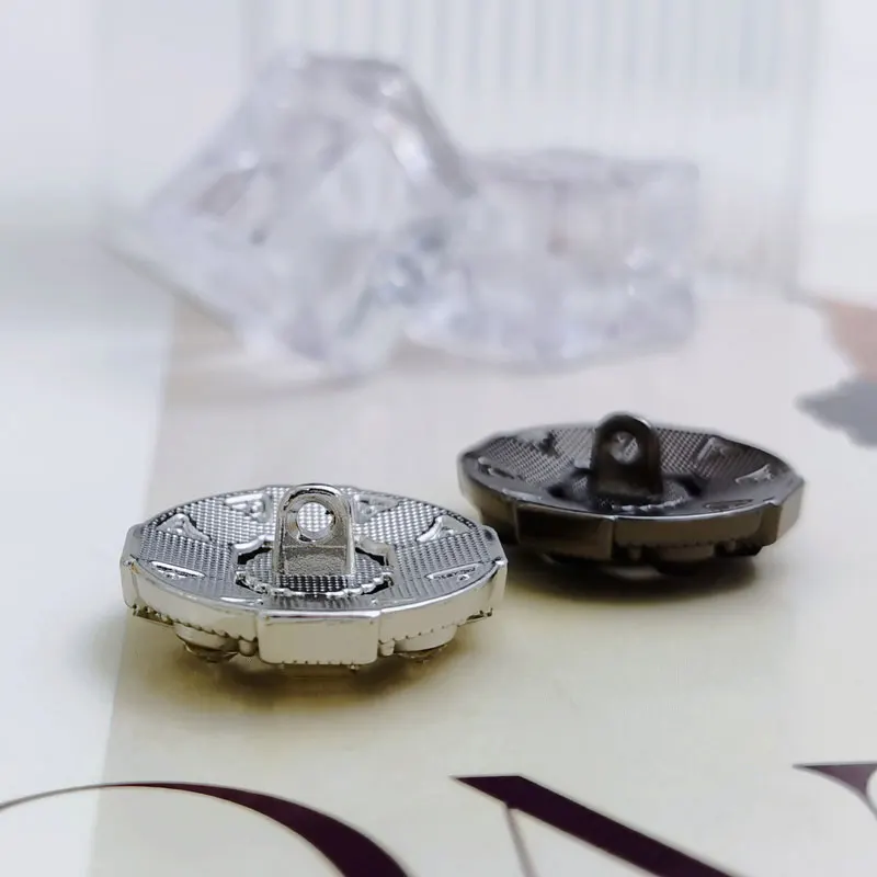 6 stücke 15-23mm Luxus Strass Metall Knöpfe Gold Silber Schwarz Nähen Knöpfe Mantel Jacke Handwerk Nähen Liefert zubehör Neue – Detail 2