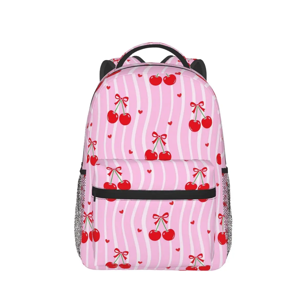 

Cartoon Cherry Bow Cute Backpack Hot Sale Daypack Large Capacity Boys Girls BookBag School Bag Shoulder Bags for Men Women
