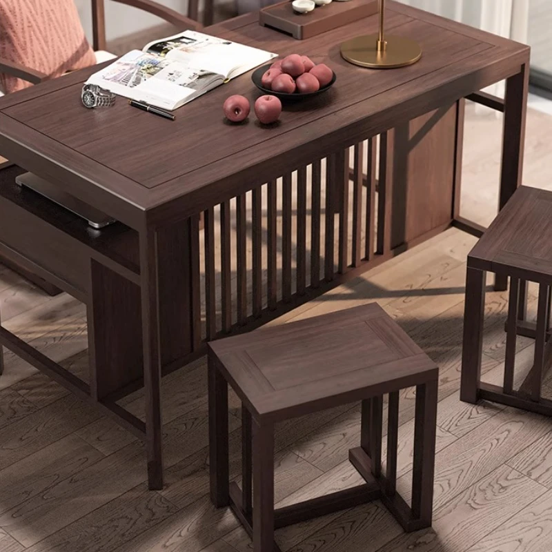 

New Chinese Solid Wood Durable Stool Modern, Simple and Comfortable Home Stool Esthetisch En Duurzaam Dining Room Furniture