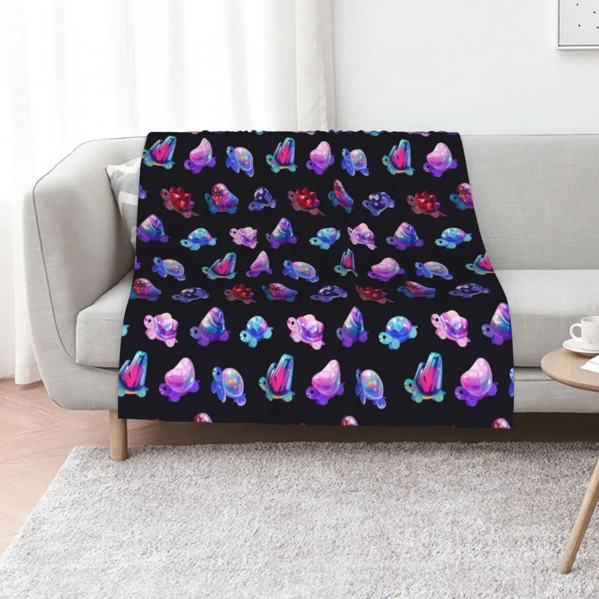 Jewel turtle Throw Blanket Thins Decorative Throw Beach Furry Sofa Throw Stuffeds Blankets