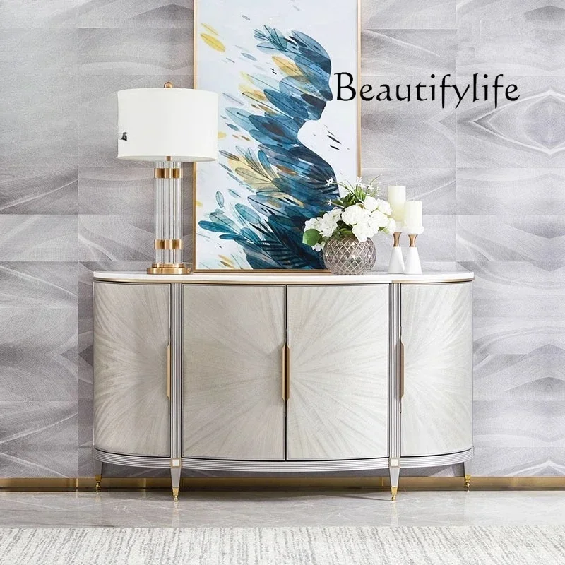 N40 Modern Light Luxury Cabinet Is Facing The Italian Semi-arc Decorative Cabinet That Integrates The Shoe Cabinet Into The Door